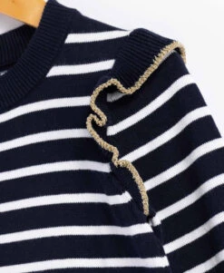 Robe Pull à Rayures Fille -Vetements Simples Magasin prod 9343 robe ml fond naturel raye indigo rococo 666x812 fc7ea0111e0b