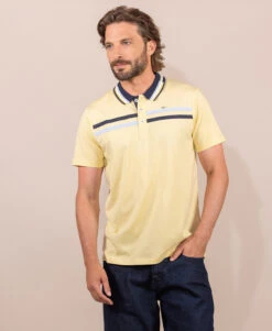 Polo Jaune Rayures Poitrine Homme