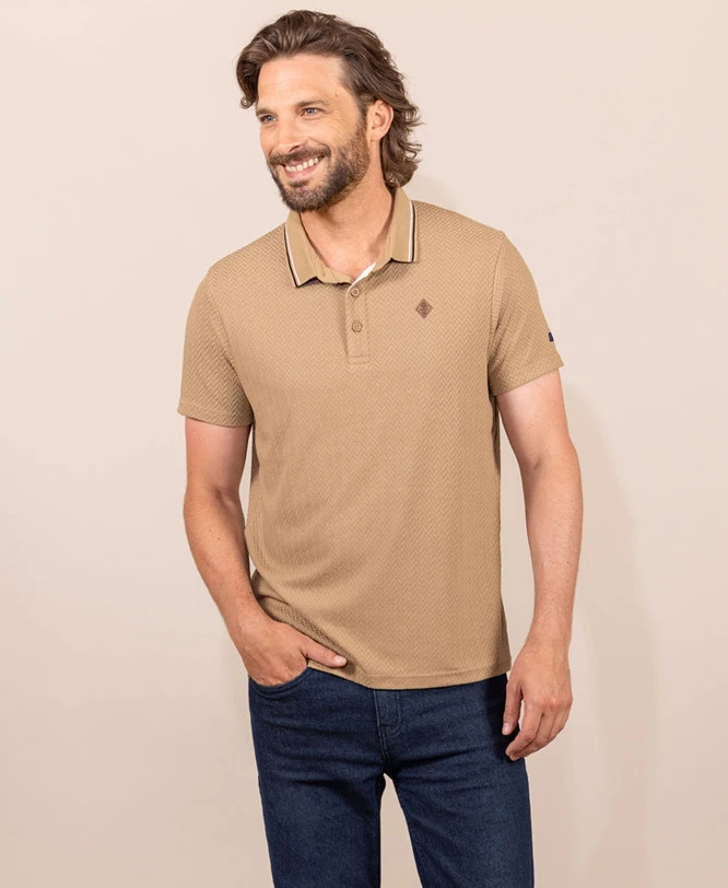 Polo Manches Courtes Beige Homme 3 Polo Manches Courtes Beige Homme