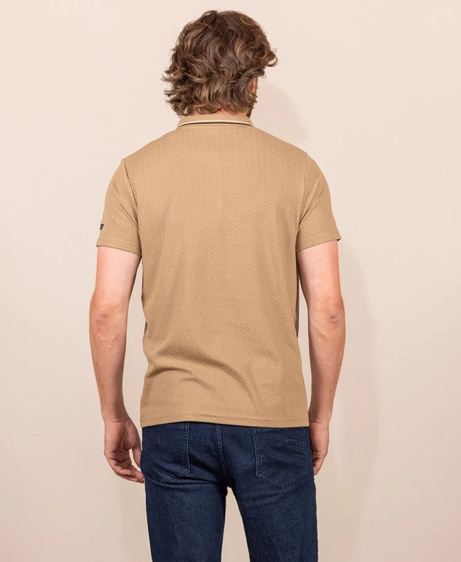 Polo Manches Courtes Beige Homme 4 Polo Manches Courtes Beige Homme – Image 2
