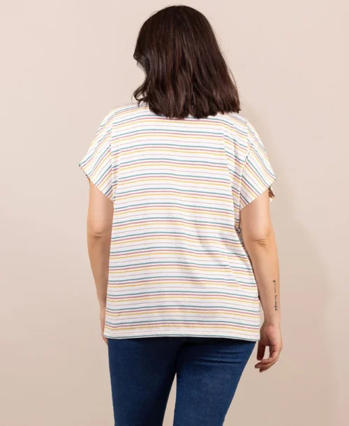 T-shirt Rayé Fils Métallisés Femme -Vetements Simples Magasin prod 9378 tee shirt mc raye multicolore tabe 666x812 fc7ea0111e0b