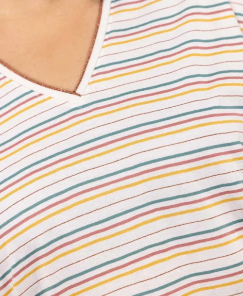 T-shirt Rayé Fils Métallisés Femme -Vetements Simples Magasin prod 9379 tee shirt mc raye multicolore tabe 666x812 fc7ea0111e0b
