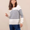 Pull Marin Femme Fond Grège Rayé Bleu Marine -Vetements Simples Magasin prod 9406 pull fond grege raye indigo hicha2 666x812 fc7ea0111e0b