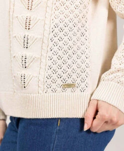 Pull Ajouré Grège Femme -Vetements Simples Magasin prod 9414 pull grege kajour 666x812 fc7ea0111e0b