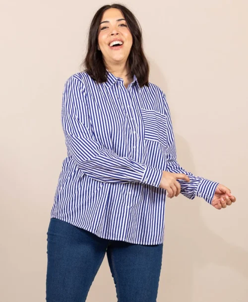 Chemise Rayée En Popeline Femme