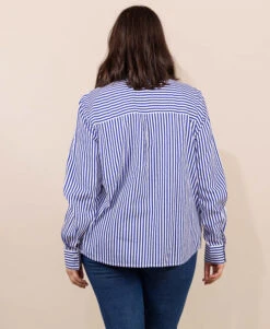 Chemise Rayée En Popeline Femme -Vetements Simples Magasin prod 9418 chemise chemisier ml raye blanc bleu claria 666x812 fc7ea0111e0b