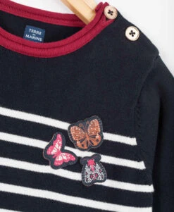 ROBE ML RAYE FOND INDIGO BORIANE -Vetements Simples Magasin prod 9542 robe ml raye fond indigo boriane 666x812 fc7ea0111e0b