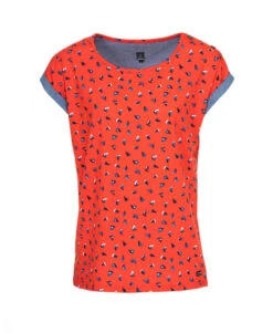 T-shirt Orange Imprimé Femme