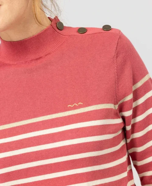 Pull Marin Rose Femme 8 Pull Marin Rose Femme -Vetements Simples Magasin prod 9566 pull fond bois de rose raye grege boricha 666x812 fc7ea0111e0b