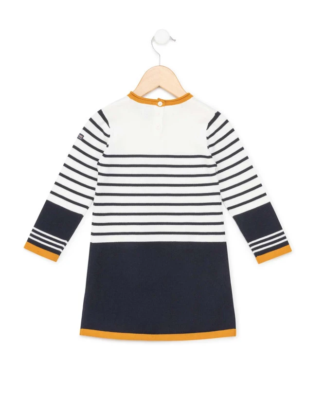 ROBE ML FOND NATUREL RAYE MARINE CABILLE 3 ROBE ML FOND NATUREL RAYE MARINE CABILLE