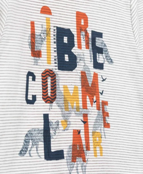 TEE SHIRT ML FOND NATUREL RAYE CHOCOLAT CARIDOS -Vetements Simples Magasin prod 9572 tee shirt ml fond naturel raye chocolat caridos 666x812 fc7ea0111e0b