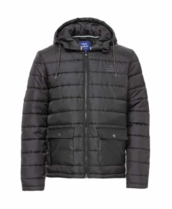 Doudoune à Capuche Noir Homme