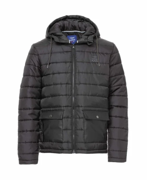 Doudoune à Capuche Noir Homme