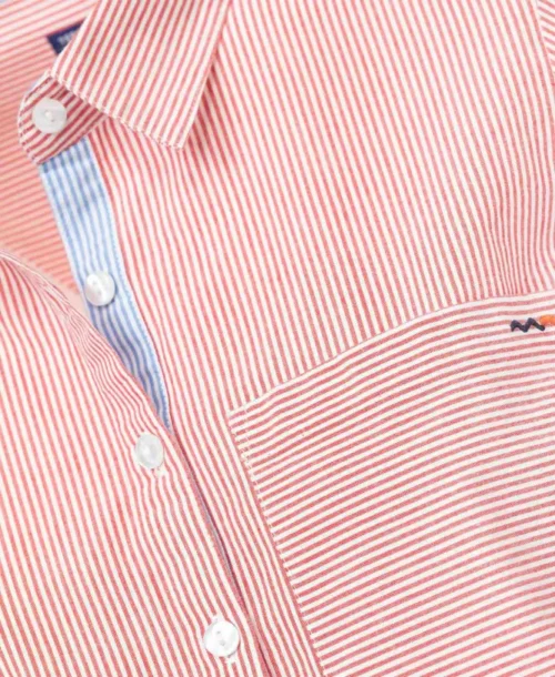 Chemise Rayé Rouge Femme 7 Chemise Rayé Rouge Femme -Vetements Simples Magasin prod 9597 chemise chemisier ml raye blanc rouge rubis clary 666x812 fc7ea0111e0b