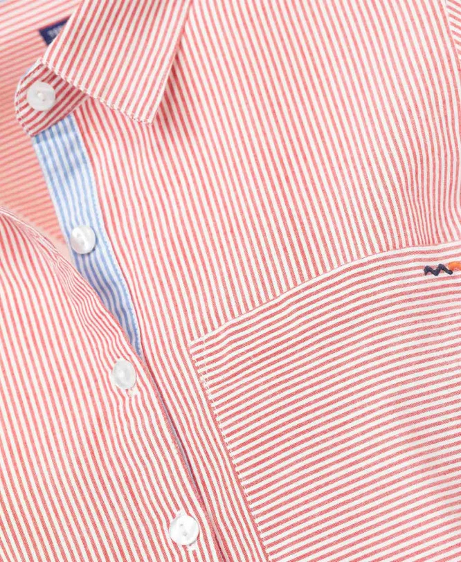 Chemise Rayé Rouge Femme 5 Chemise Rayé Rouge Femme – Image 3