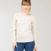 Marinière Femme Fond Grège Rayé Beige -Vetements Simples Magasin prod 9664 mariniere ml fond grege raye sable pacage 666x812 fc7ea0111e0b