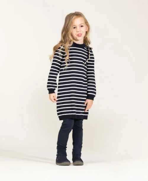 Robe Pull à Rayures Fille -Vetements Simples Magasin prod 9743 robe ml fond naturel raye indigo rococo 666x812 fc7ea0111e0b