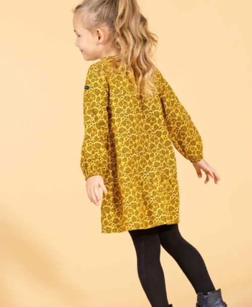 Robe Jaune Fille Manches Longues