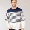 Marinière Manches Longues Homme 2 Marinière Manches Longues Homme -Vetements Simples Magasin prod 9766 mariniere ml fond grege raye indigo milko 666x812 fc7ea0111e0b