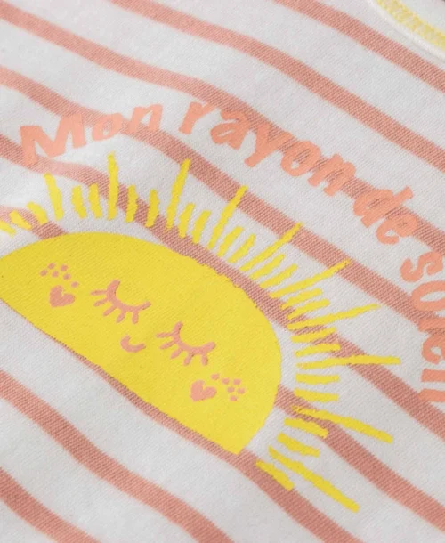 Marinière Bébé Rayé Rose Avec Motif Imprimé -Vetements Simples Magasin prod 9778 mariniere ml naturel peche magely 666x812 fc7ea0111e0b