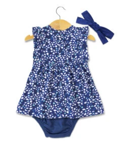 Ensemble Bébé Fille Imprimé Bleu Robe + Bloomer + Bandeau 8 Ensemble Bébé Fille Imprimé Bleu Robe + Bloomer + Bandeau -Vetements Simples Magasin prod 9805 robe bas fond bleu imprime blanc effelle 666x812 fc7ea0111e0b