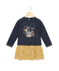 Robe Fille Manches Longues Effet 2 En 1