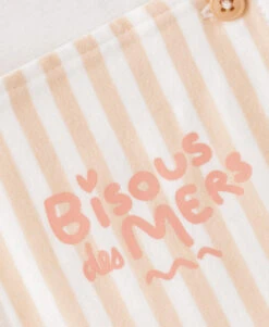 Ensemble Salopette + T-shirt Bébé Rayé Pêche -Vetements Simples Magasin prod 9831 salopette courte haut naturel peche efir 666x812 fc7ea0111e0b