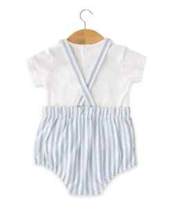 Ensemble Salopette + T-shirt Bébé Rayé Bleu 8 Ensemble Salopette + T-shirt Bébé Rayé Bleu -Vetements Simples Magasin prod 9835 salopette courte haut naturel bleu efir 666x812 fc7ea0111e0b