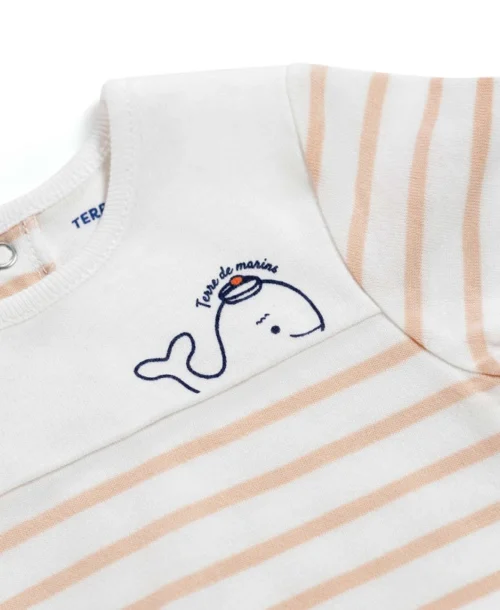 Body Marinière Bébé Fond Blanc Rayé Pêche -Vetements Simples Magasin prod 9850 body ml fond naturel raye peche clair bodima2 666x812 fc7ea0111e0b