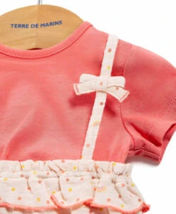 Combicourt Bébé Fille + T-shirt Corail 9 Combicourt Bébé Fille + T-shirt Corail -Vetements Simples Magasin prod 9874 salopette courte haut imprime quarta 666x812 fc7ea0111e0b