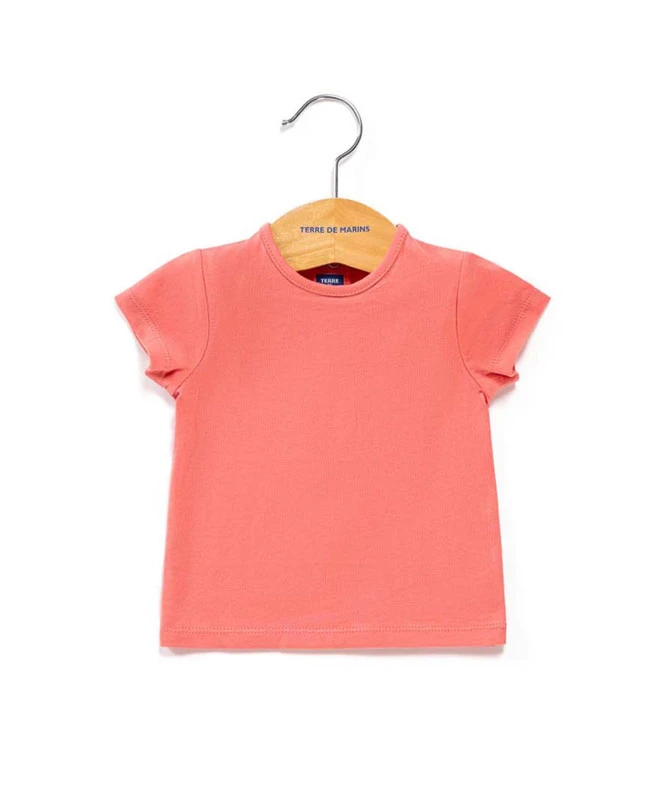 Combicourt Bébé Fille + T-shirt Corail 6 Combicourt Bébé Fille + T-shirt Corail – Image 4