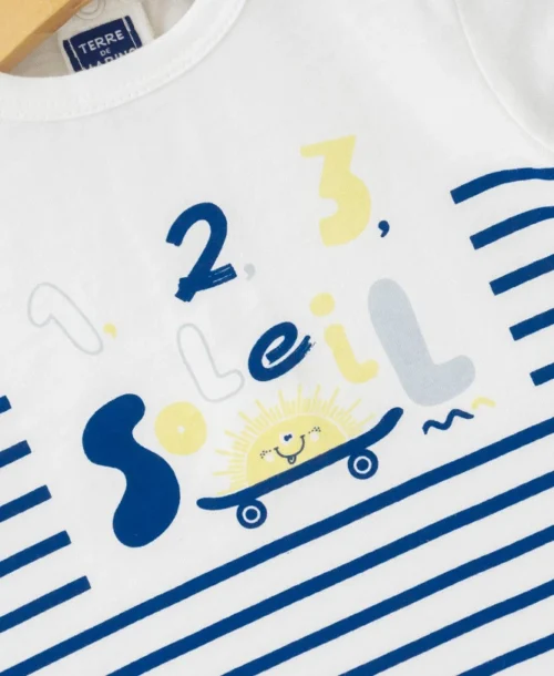 Ensemble Bébé Garçon Short Bleu Marine +t-shirt Rayé -Vetements Simples Magasin prod 9878 ens short haut fond naturel raye bleu egony 666x812 fc7ea0111e0b