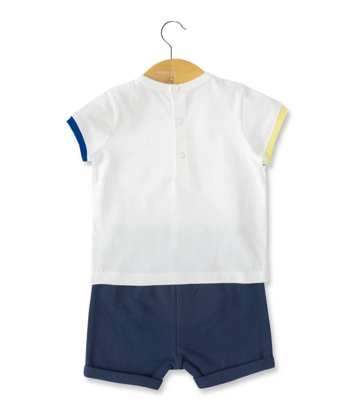 Ensemble Bébé Garçon Short Bleu Marine +t-shirt Rayé 4 Ensemble Bébé Garçon Short Bleu Marine +t-shirt Rayé – Image 2