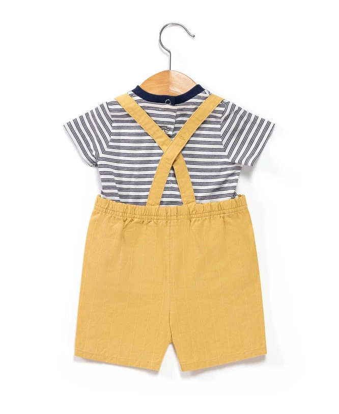 Ensemble Bébé Garçon Salopette Jaune + T-shirt 4 Ensemble Bébé Garçon Salopette Jaune + T-shirt – Image 2
