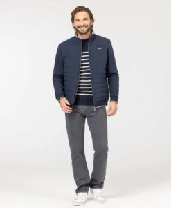 Veste Bleu Marine Bi-matière Homme